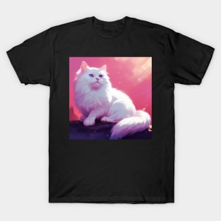 Innocence and Elegance: The Beauty of White Fluffy Cats T-Shirt